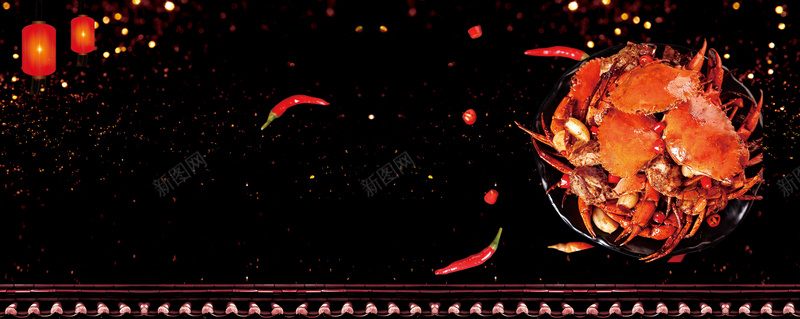 香辣大闸蟹简约黑色bannerpsd设计背景_88icon https://88icon.com 中秋促销 买一送一 团购 大闸蟹 月亮 活动 礼券 礼盒 螃蟹 蟹礼 香辣蟹