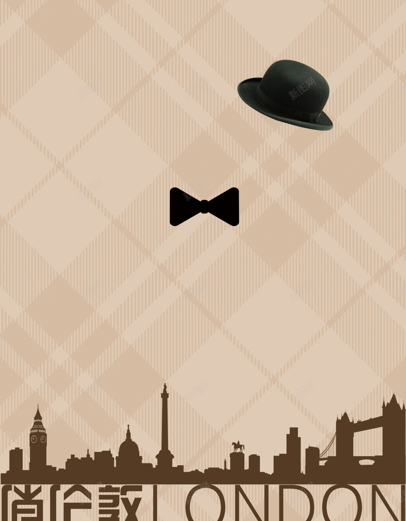 复古伦敦格子英伦风背景psd设计背景_88icon https://88icon.com 伦敦 复古 格子 白色 礼帽 英伦 蝴蝶结