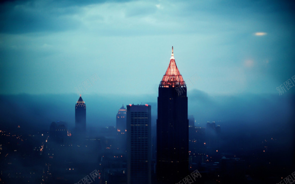 雾霾下的城市背景背景