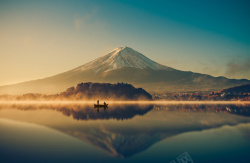 ppt平静富士山与平静湖面风景高清图片