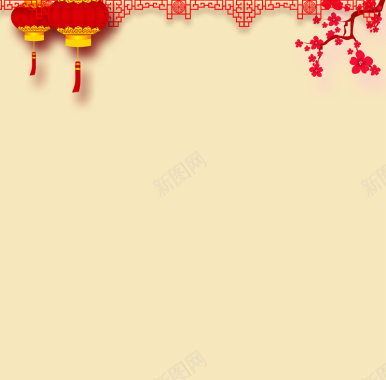 灯笼梅花春节背景背景