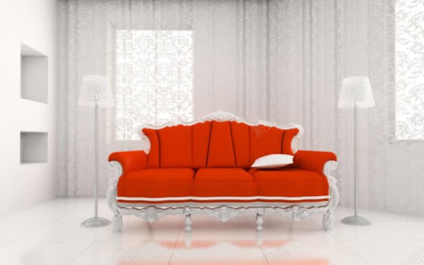 梦幻红色沙发家具背景