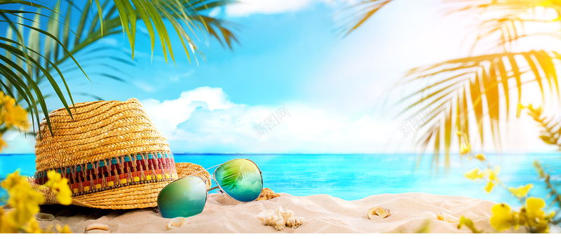 夏日背景jpg设计背景_88icon https://88icon.com banner 博客 夏日 广告 沙滩 海报banner 海洋 淘宝 激情 狂欢 线条 草帽 高清