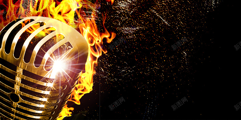 燃烧的麦克风微信H5背景psd设计背景_88icon https://88icon.com H5背景 励志 彩色 炫酷 燃烧吧人生 音乐 麦克风