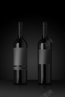 品质生活红酒酒瓶包装黑色质感海报背景背景