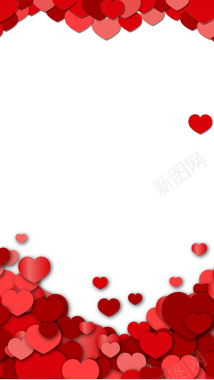 红色心形爱情H5背景背景