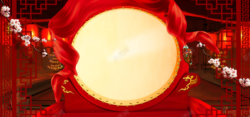 节日中国风红色活动海报背景背景