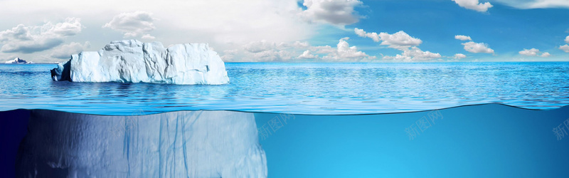 蓝色深海冰山摄影图jpg_88icon https://88icon.com 冰山 摄影 海报banner 海面 深海 蓝色 风景