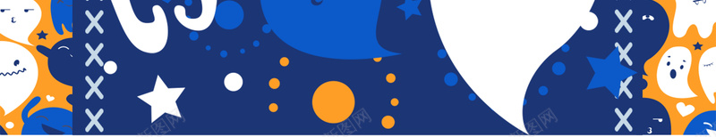 萌萌万圣节主题海报psd设计背景_88icon https://88icon.com 万圣节 卡通 可爱 手绘 童趣 蓝色