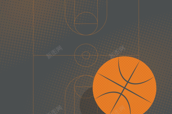 卡通手绘篮球球赛激情球场背景矢量图背景
