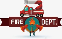 救火消防车矢量图素材