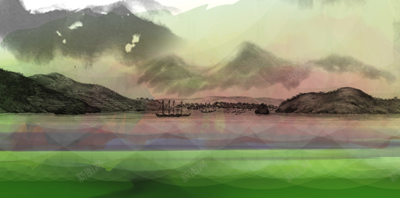 中国画水墨竹子背景PSD分层H5背景psd设计背景_88icon https://88icon.com H5背景 PSD分层 中国画 中国风 墨迹 山峰 水墨 竹子 草原