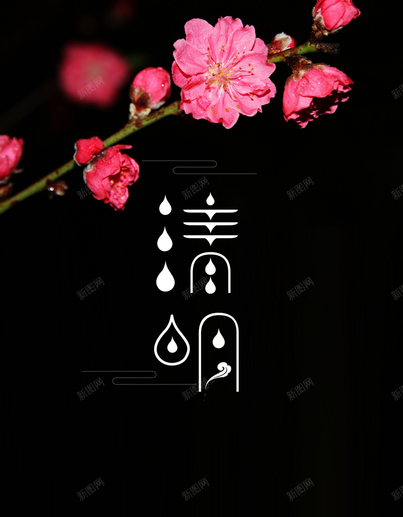 清明节气背景psd_88icon https://88icon.com 桃花 清明 素材 素材背景 背景 背景素材 节气 黑色背景