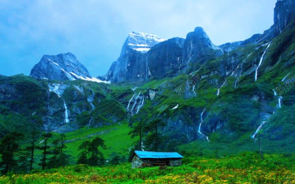 山峰原野自然风景背景