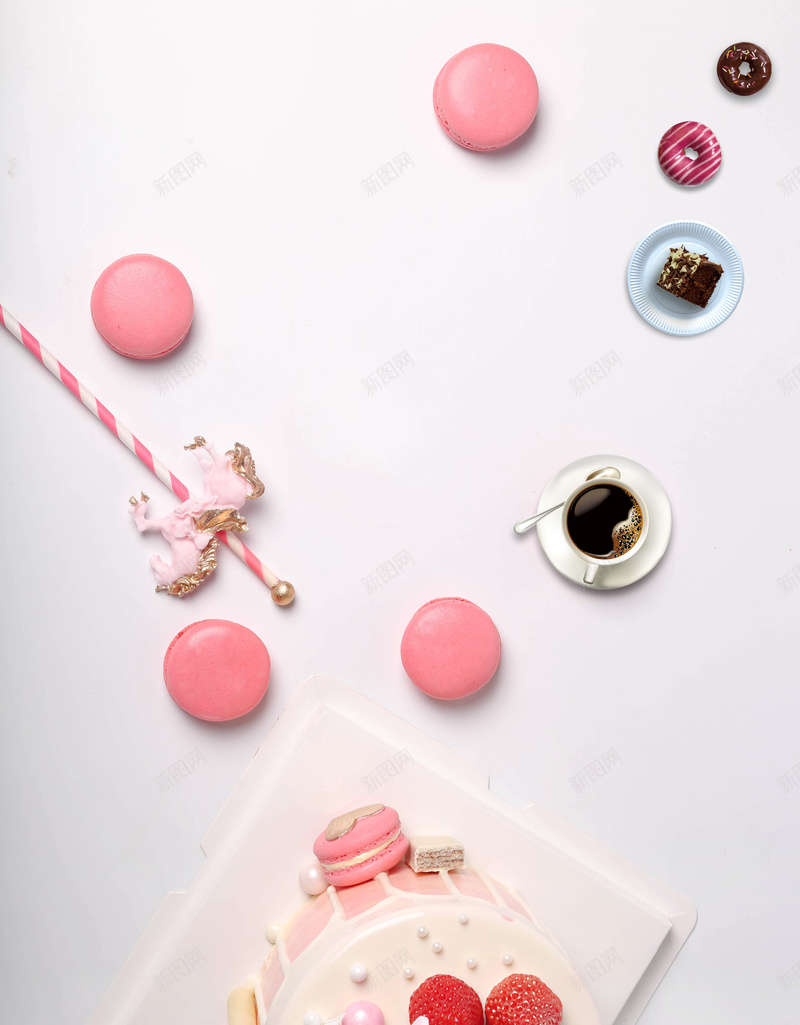 8月你好甜品海报psd设计背景_88icon https://88icon.com 你好八月 咖啡 庆生派对 甜甜圈 生日会 生日蜡烛 蛋糕 马卡龙