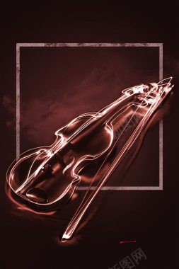 黑色大气小提琴音乐培训海报背景背景