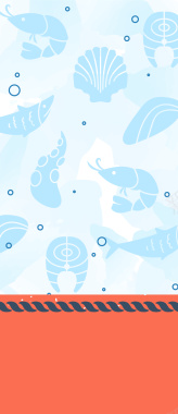 蓝色海鲜餐饮海报背景矢量图背景