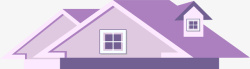 浅紫色卡通木屋顶素材