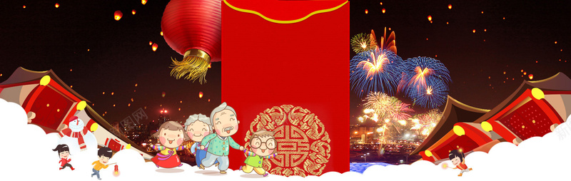 新年烟花鞭炮热闹喜庆年货节海报背景背景