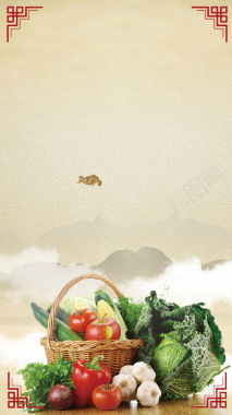 绿色食品蔬菜促销海报背景背景