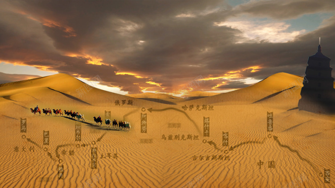 沙漠之旅丝绸地点展示背景背景