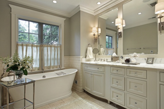 白色欧式浴室装修效果图背景
