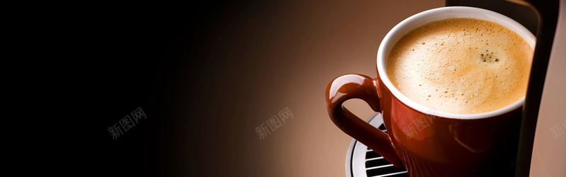 淘宝棕色咖啡banner背景摄影图片