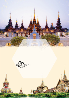 泰国清迈旅游海报背景背景
