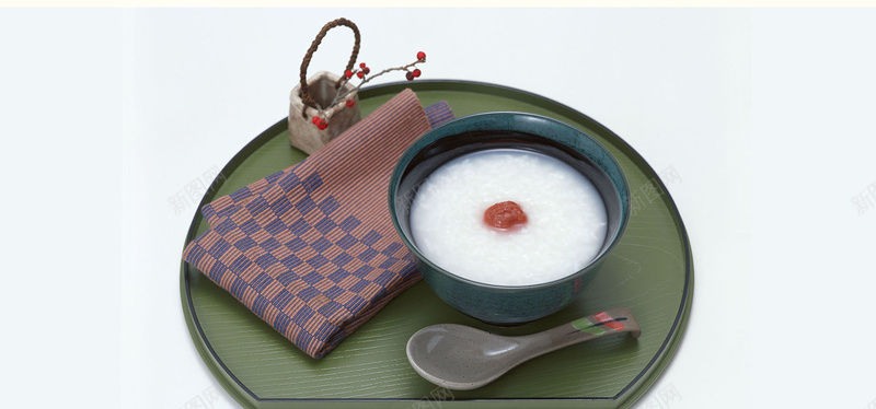 日系清新文艺早餐餐具背景摄影图片