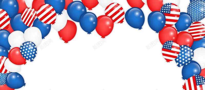 美国气球背景矢量图背景