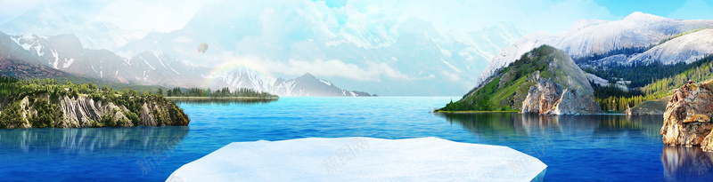 冰川孤岛海报banner背景背景