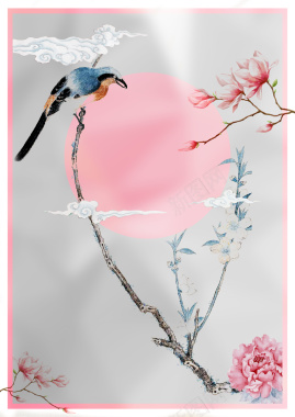 中国风粉色38女神节宣传海报背景背景