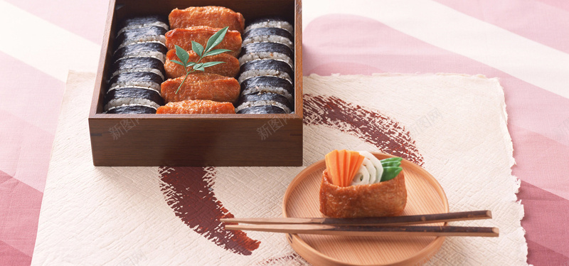 日系美食寿司背景摄影图片