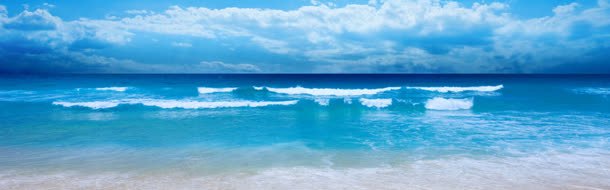 清爽蓝色沙滩淘宝海报背景背景