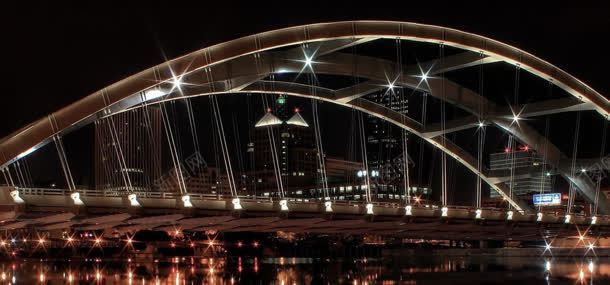夜晚城市大桥背景