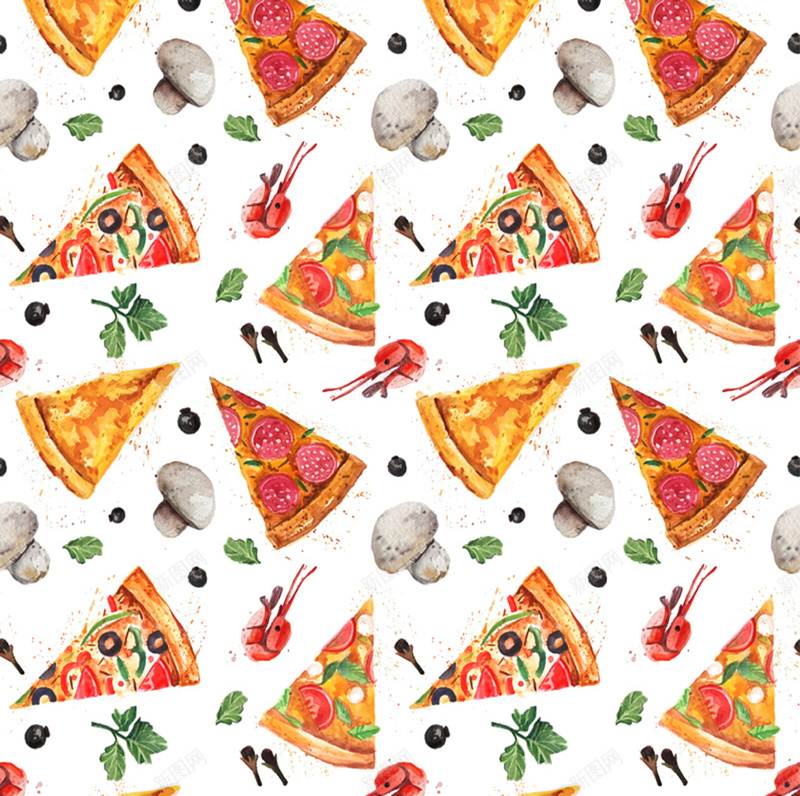 三角披萨和蘑菇无缝背景矢量图ai设计背景_88icon https://88icon.com 快乐 素材 背景素材 蘑菇 蘑菇背景 矢量图