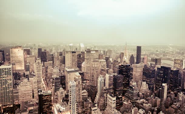 纽约闹市高楼建筑背景