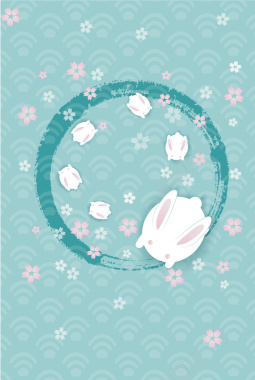 中秋节月兔海报背景矢量图背景