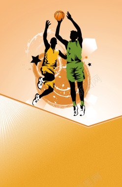 手绘活力运动篮球背景背景