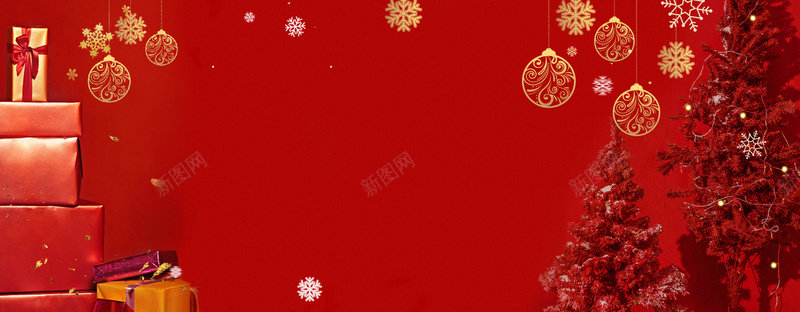 欢度春节童趣红色banner背景背景