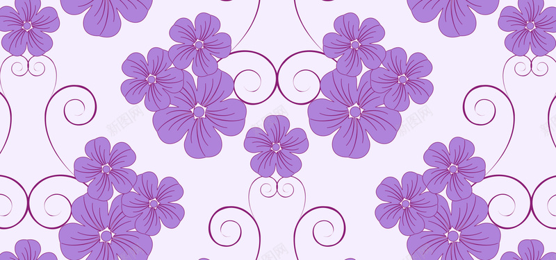 淡紫色花纹背景图矢量图背景