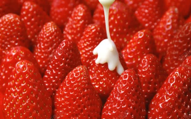 草莓红色奶油美食背景
