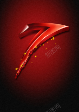 红色质感七周年庆海报背景模板背景