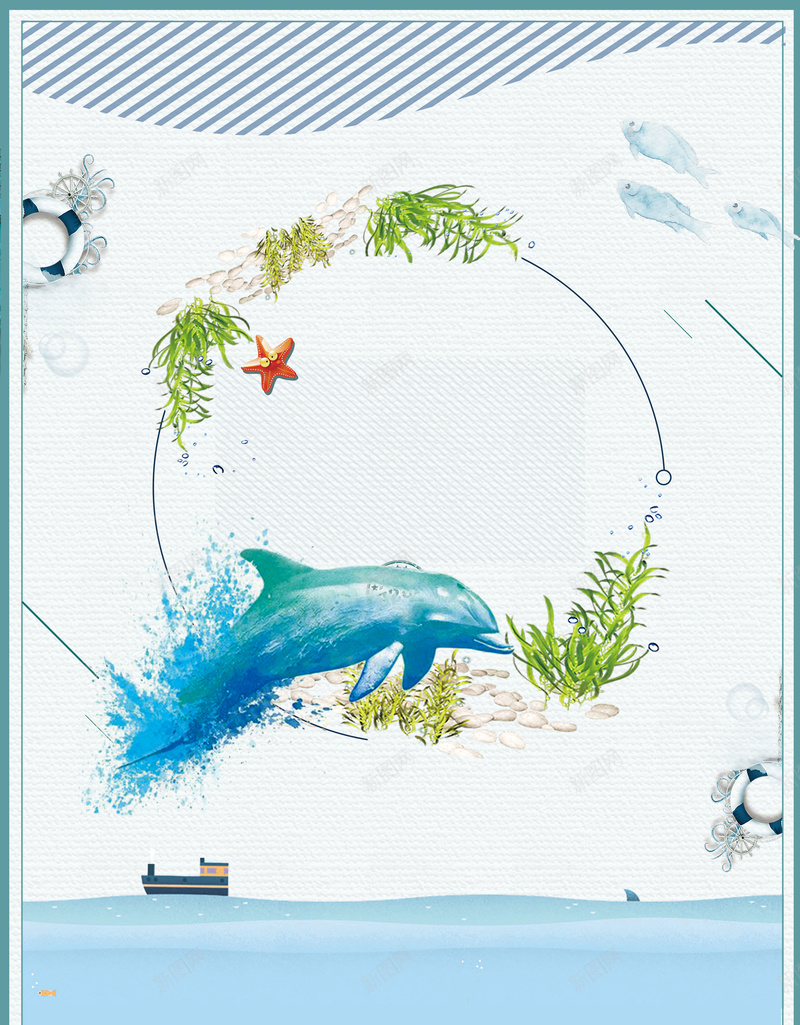 矢量插画海洋世界背景psd设计背景_88icon https://88icon.com 海底世界 海洋总动员海报 海洋生物 海洋鱼 海豚 珊瑚 生态环境 鲨鱼