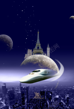 蓝色城市背景背景