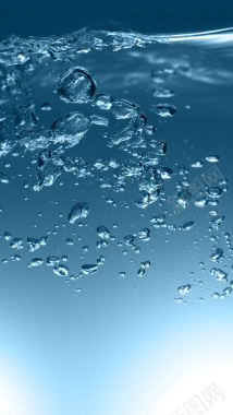 水中气泡蓝色H5背景背景