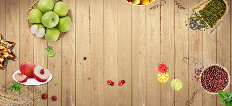 水果促销季木纹背景背景