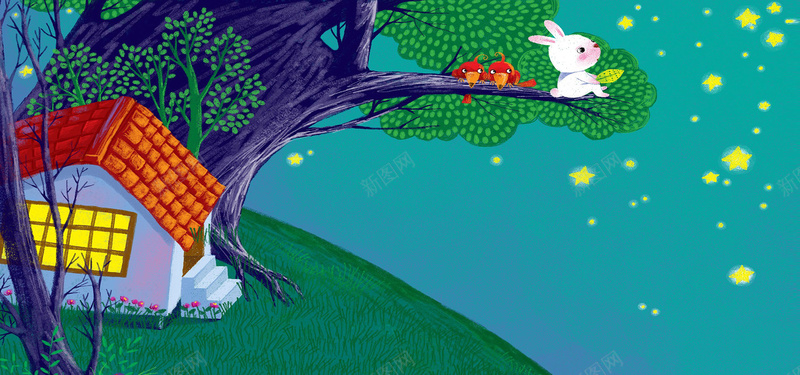 可爱动画片背景jpg设计背景_88icon https://88icon.com 儿童 兔子 动画片 卡通 幼儿园 手绘 海报banner 童趣 美术