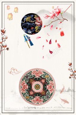 传统文化中国风刺绣文化创意海报背景