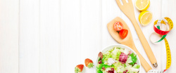 饮食文健康饮食水果沙拉海报背景高清图片